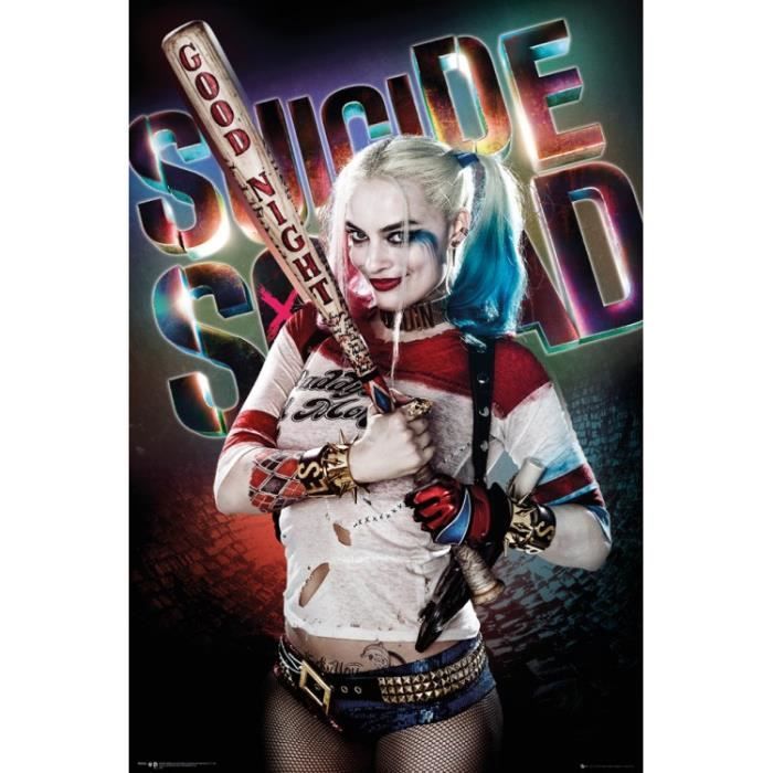 Poster Suicide Squad Harley Quinn Good Night 91 X 61 Cm Cdiscount