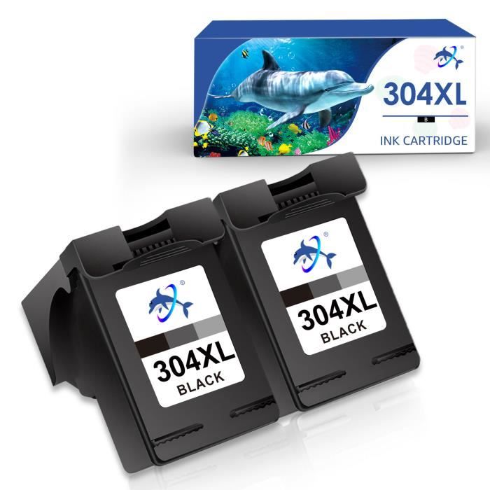 LeciRoba 304xl for HP Ink Cartridges, Compatible with 5010 5020 5030 5032 2620 2622 2630 2632 2633 2634 3720 3730 3733 3735 3750 3760 (2 Black t