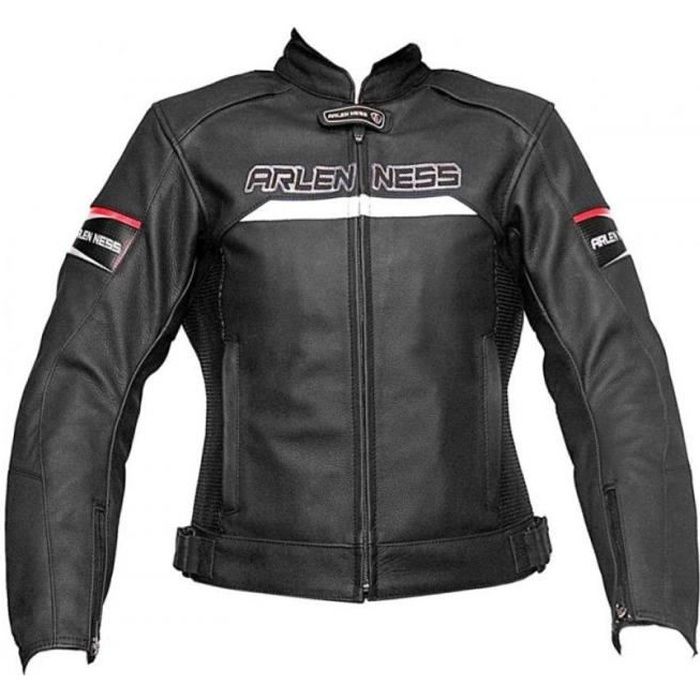 Blouson cuir de moto Marque Arlen Ness Taille M coloris noir LJ-9140L-AN Neuf