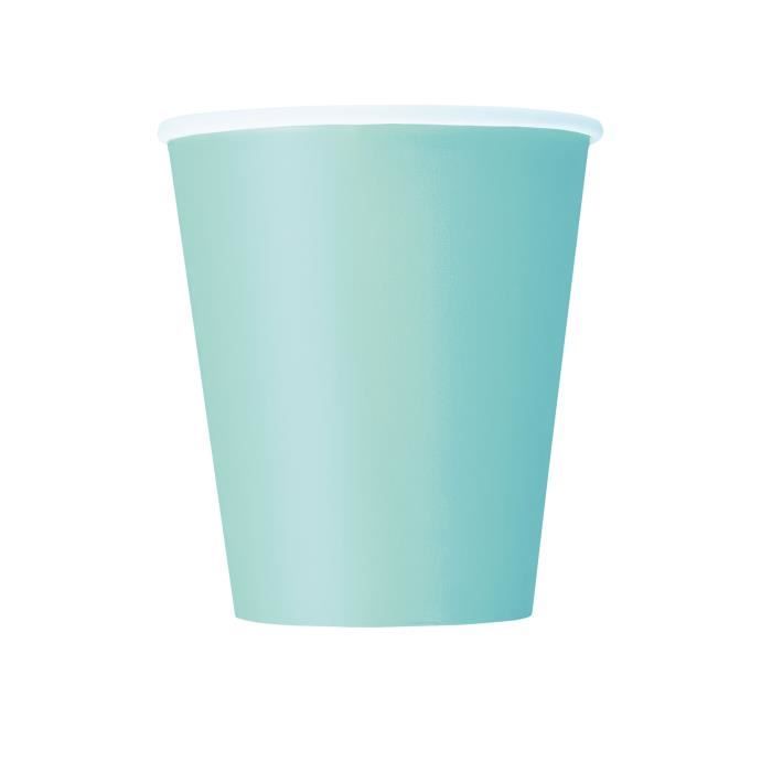 8 Gobelets en carton menthe 266 ml - Vert