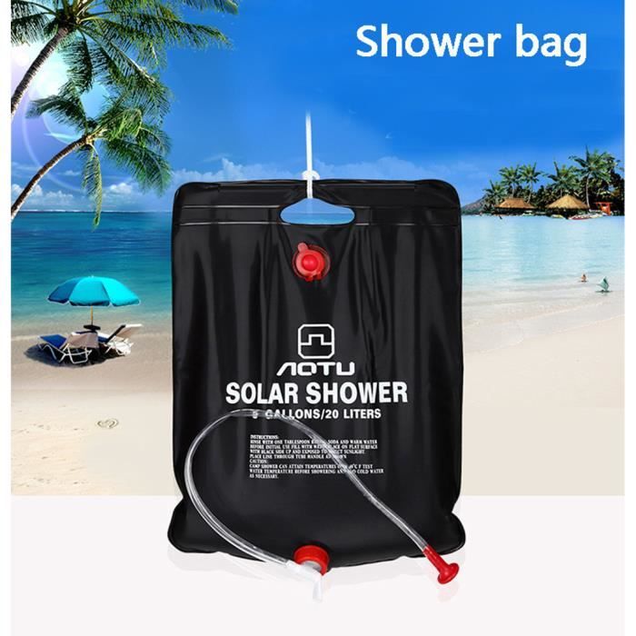 Sac de tuyau de chauffage de douche portable chauffe-eau solaire Camp de camping en plein air 20L HJF90530154_shugeyu