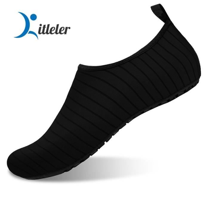 K01-Black 37 -L'été Aqua Chaussures Unisexe antidérapant Léger Chaussures De Plage pour Les Femmes Séchage Rapide Eau Chaussures