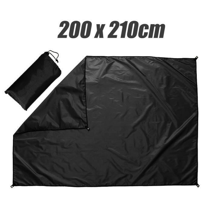 Voile D'ombrage Rectangulaire Tissu Imperméable Pour Jardin 200x210cm Noir Ve27944