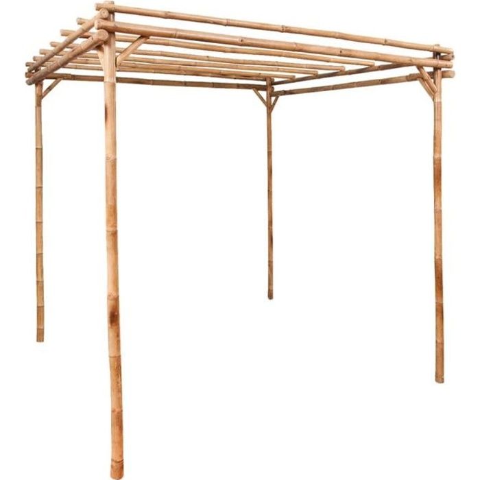 Auvent Pergola de jardin , Pergola Bambou 170x170x220 cm -PAI