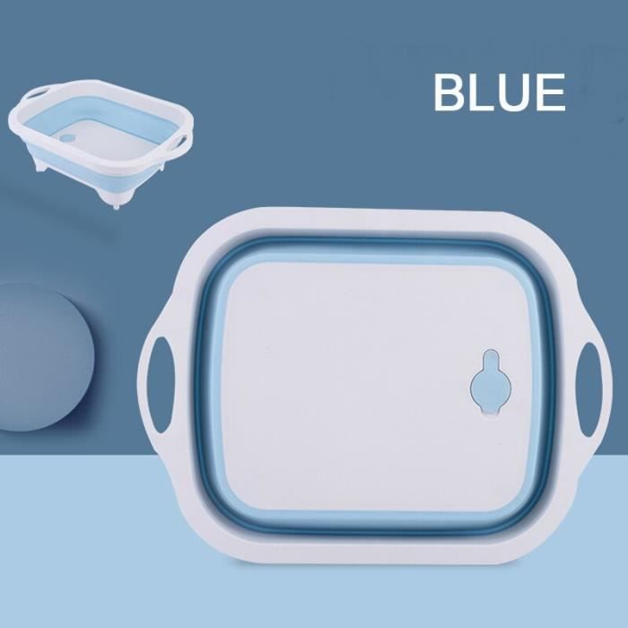 Planche à découper,Planche à découper fromage planche à découper en plastique avec porte plateaux panier à linge 2 en 1 - blue #B