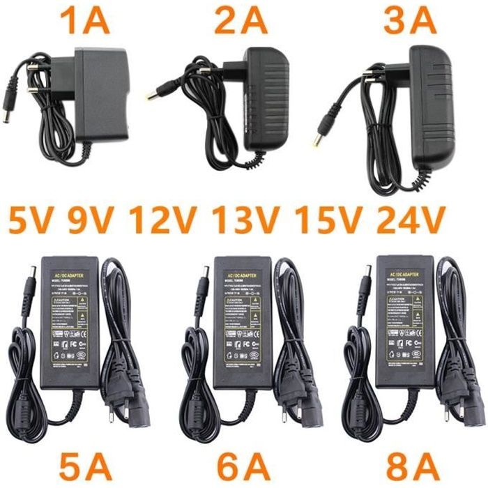 1A-5V-EU Plug -Alimentation électrique,transformateur 220V à 12V,cc 12V 5V 6V 8V 9V 10V 12V 13V 14V 15V 24V 1A 2A 3A 5A 6A 8A adap