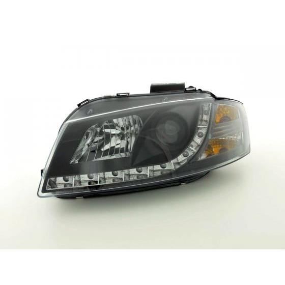 Phares Daylight set pour Audi A3 (type 8P) année 03-07 noir