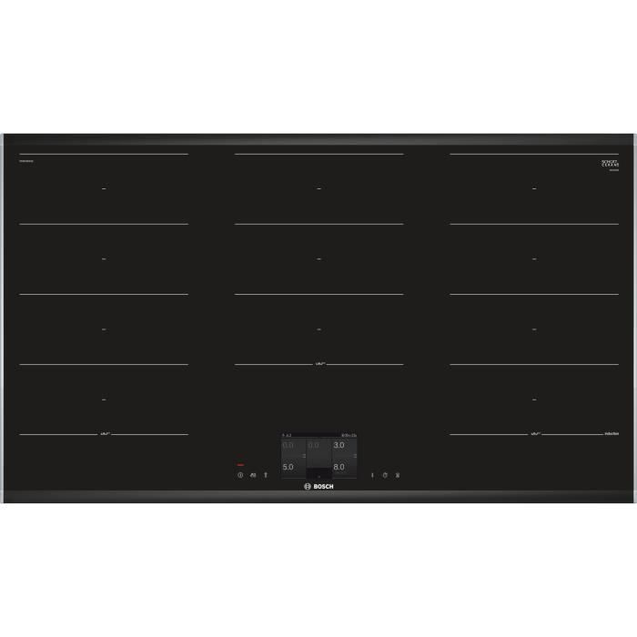 Bosch Serie 8 PXX975KW1E, Intégré, Plaque avec zone à induction, Verre-céramique, Noir, 2200 W, Rectangulaire
