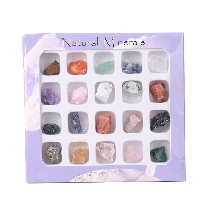 DAMILY® 20pcs Spécimens de minerai Boîte crystal stones