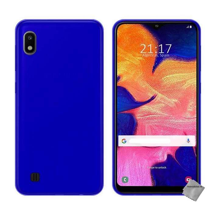 Coque silicone gel fine pour Samsung Galaxy A10 + film ecran - BLEU