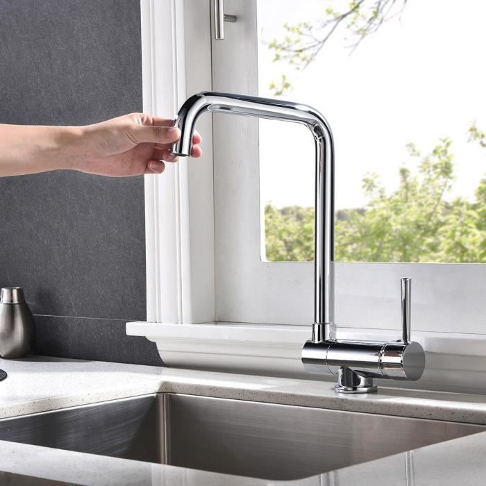 Robinet De Cuisine Rabattable-Mitigeur 360 Degrés Pliable Devant Et Sous Fenêtre-Laiton-Garantie Professionnel