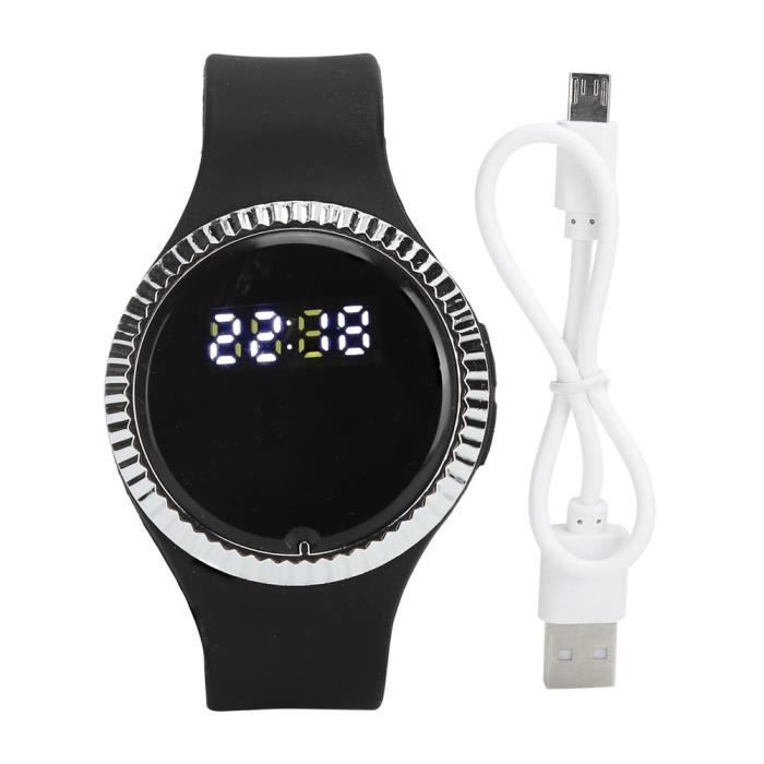Qiilu Montre anti-moustiques Montre répulsive à ultrasons extérieure Bracelet anti-moustiques électronique portable (noir)