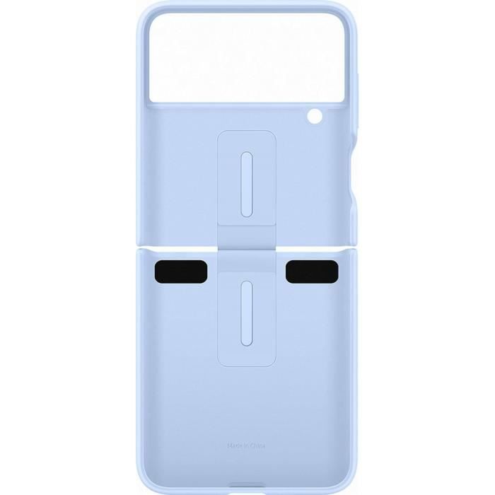 Coque Silicone avec Anneau SAMSUNG Galaxy Z Flip4 bleu clair