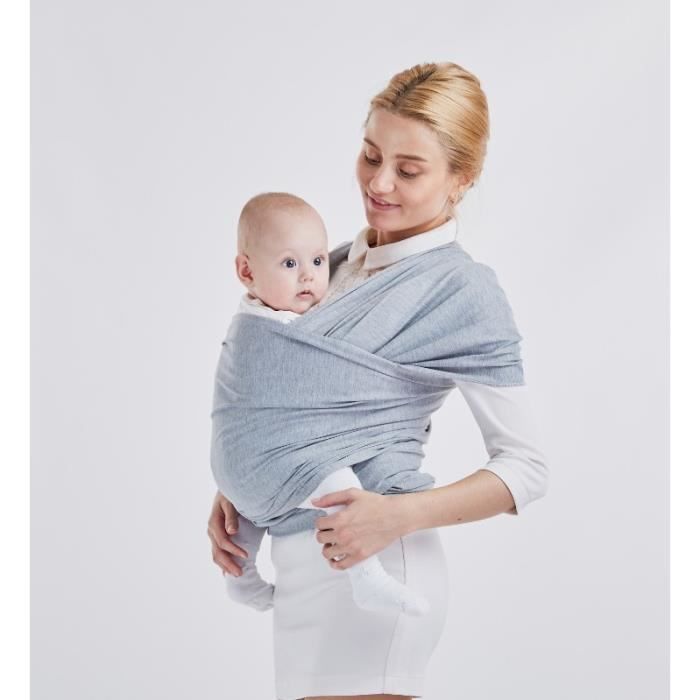 Porte-bébé élastique adapté aux nouveau-nés et aux enfants-gris clair