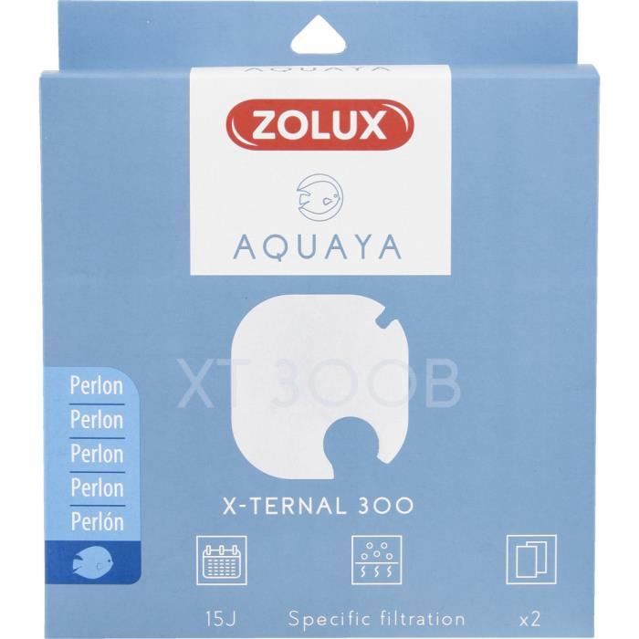 Filtre pour pompe x-ternal 300, filtre XT 300 B perlon x 2. pour aquarium.-zolux 20,000000