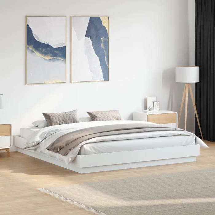 vidaXL Cadre de lit sans matelas blanc 200x200 cm 3209828