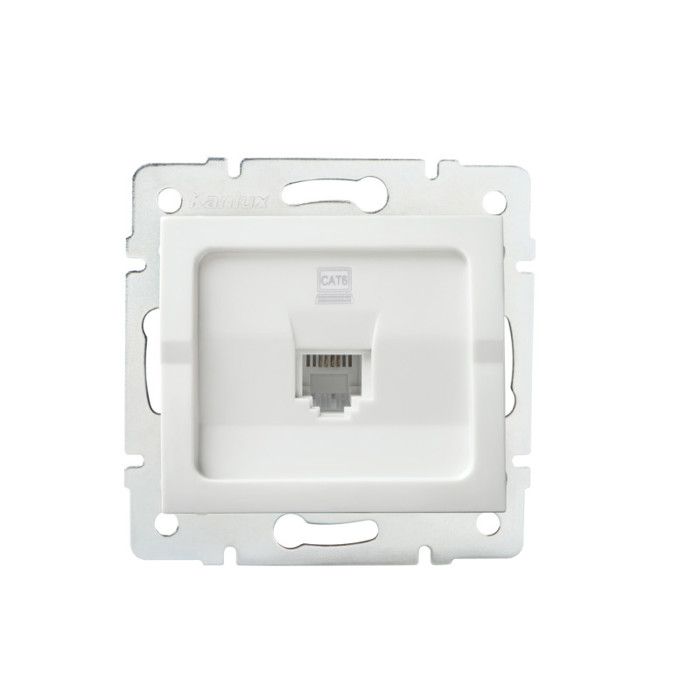 Prise RJ45 Cat6 – Informatique unique – Encastrée – ABS blanc – 71x71mm ...