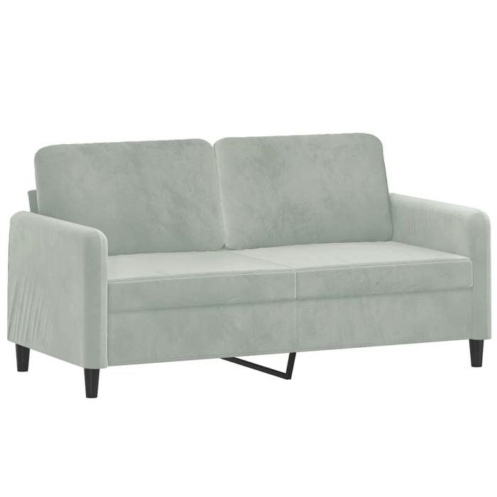 Canapé 2 Places Gris Clair – 140 Cm – Tissu – Neuf Sous Emballage