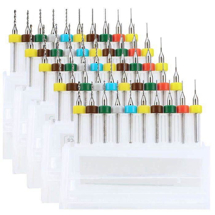 Lot De 40 Micro Forets PCB 0,1mm à 1,0mm - Carbure Tungstène Pour Circuit Imprimé, Bijoux Et Gravure CNC