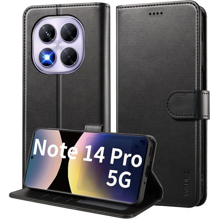 Housse étui Magnétique Pour POCO M3 Pro 5G (2021) - Cuir Synthétique, Clip De Ceinture, Angle Ajustable, Noir