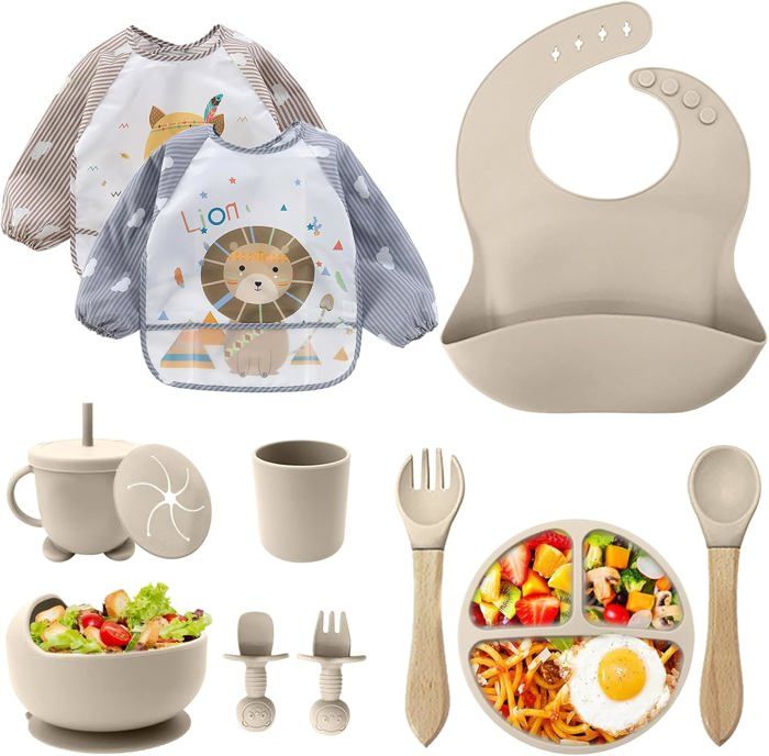 Assiette à Ventouse Pour Bébé, Assiette En Silicone De 22,9 Cm Pour