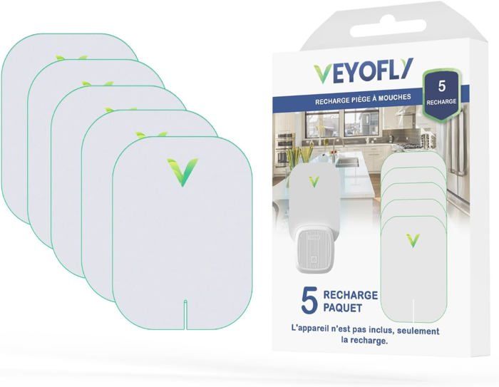 30 Recharges De Piège à Insectes Volants – Compatible VEYOFLY VF01, Panneaux Adhésifs Bleus, Non Toxique