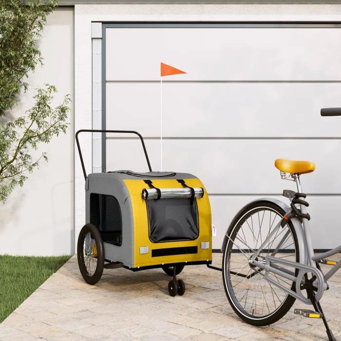 Remorque Vélo Animal vidaXL – Cadre Fer Stable, Fenêtres En Maille - vue 6