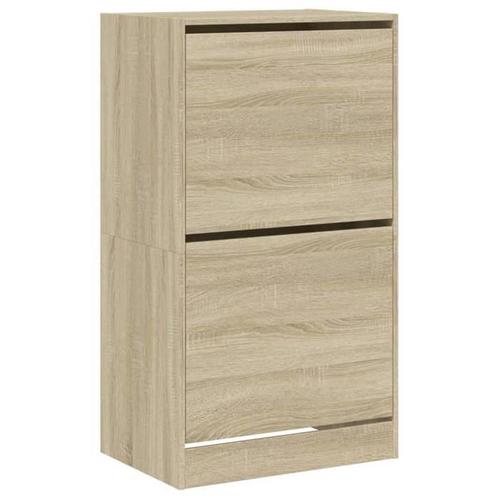 Armoire à chaussures/Meuble de rangement Contemporain 2 tiroirs rabattables chêne sonoma（8647026）ZKY