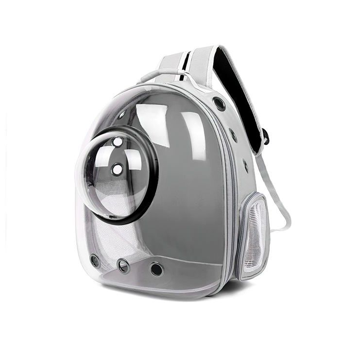 Meilleurs prix pour Sac à Dos pour Chat et Chien en Plein Air Transparent Capsule Spatiale Ventilée (Gris Couverture Transparente)