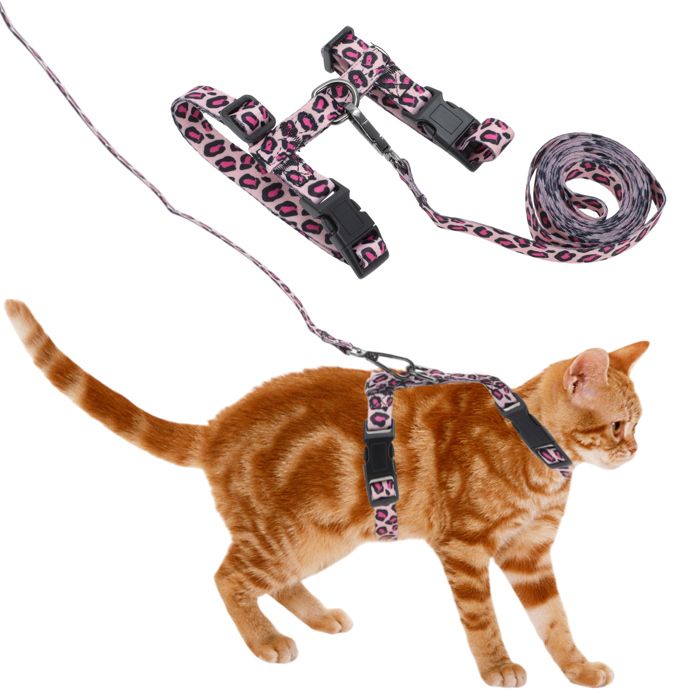 Meilleurs prix pour Harnais animal X AUTOHAUX Ensemble Harnais Et Laisse Pour Chat Anti-Évasion Chat Petit Grand Souple Léger Laisse Rose