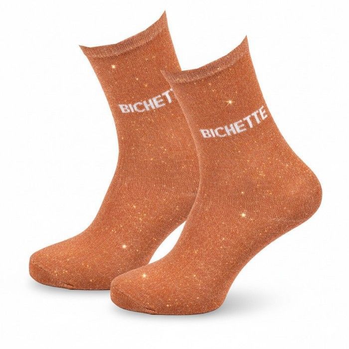 Chaussettes Femme Lurex Brillantes – Taille 36-41, Avec Message Humoristique, Cadeau Original