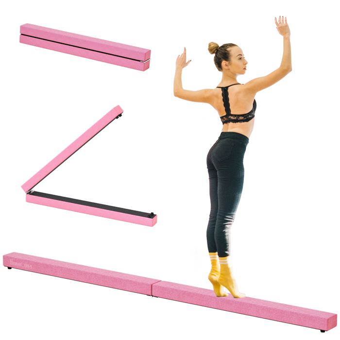 Barre équilibre Bois Composite Poutre D'équilibre Réglable 180cm - 5 Hauteurs Ajustables Pour Gymnastique à La Maison équipement Gym Maison Stable