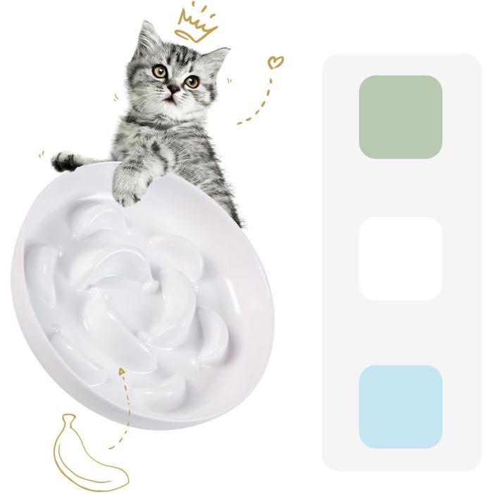 Comparer les prix de Gamelle anti-glouton mélaminée pastel ivoire labyrinthe anti-vomissement 16×3 cm