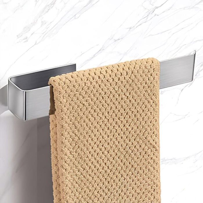 DRE-25 cm Porte serviettes de salle de bain  barre porte serviettes autocollante sans perforation en acier inoxydable adaptée au p