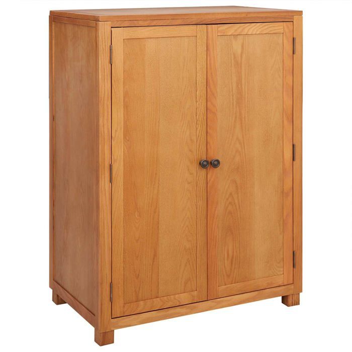 Armoire moderne en bois dingénierie - vidaXL - 80x50x115 cm - Marron - Chêne massif - Grand espace de stockage
