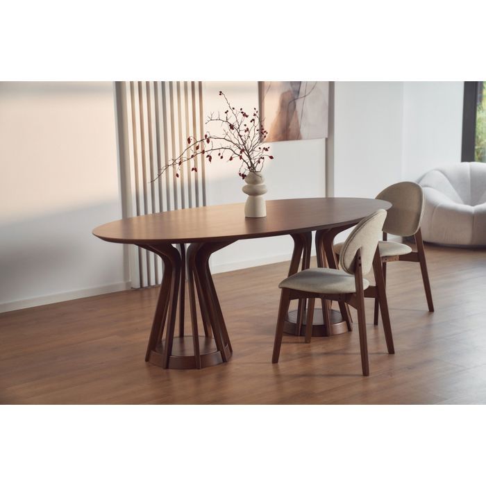 Chaise en bois – STENNE – brun/beige