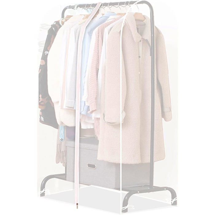Housse de penderie translucide antimites de 110 cm avec fermeture résistante à la poussière et à lhumidité.Penderie non incluse