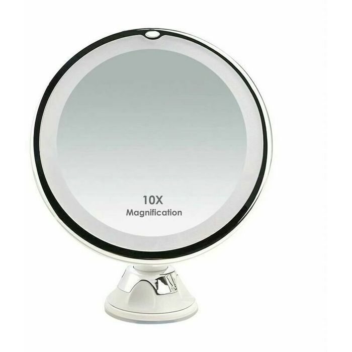 Miroir grossissant - PZCC - Modèle PZCC - Grossissement 10x - Éclairage LED - Ventouse 360°