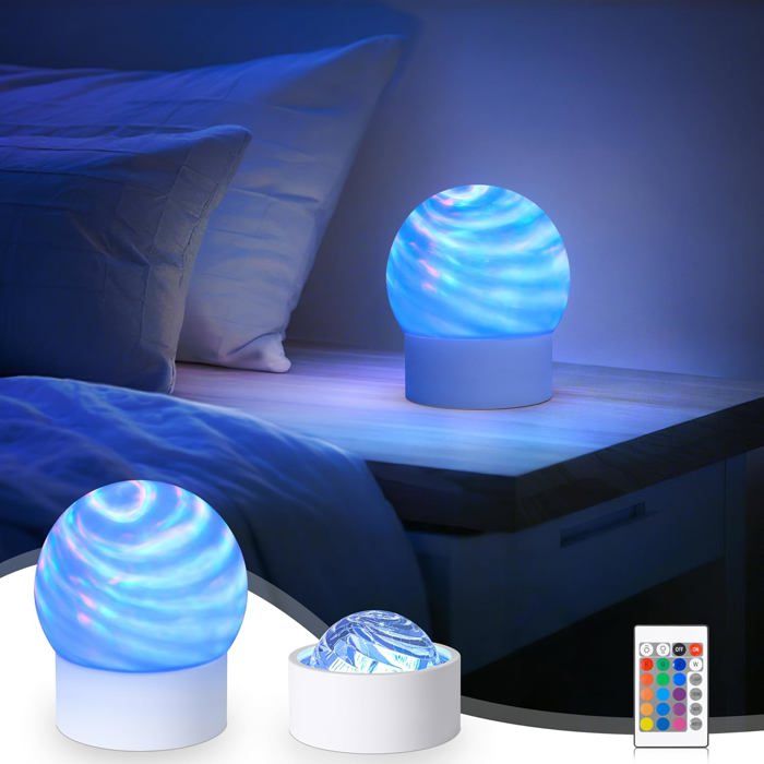 Projecteur Aurore Boréale LED-1 Blanc 16 Couleurs Télécommande Ambiance Chambre Éclairage Maison Aucunely