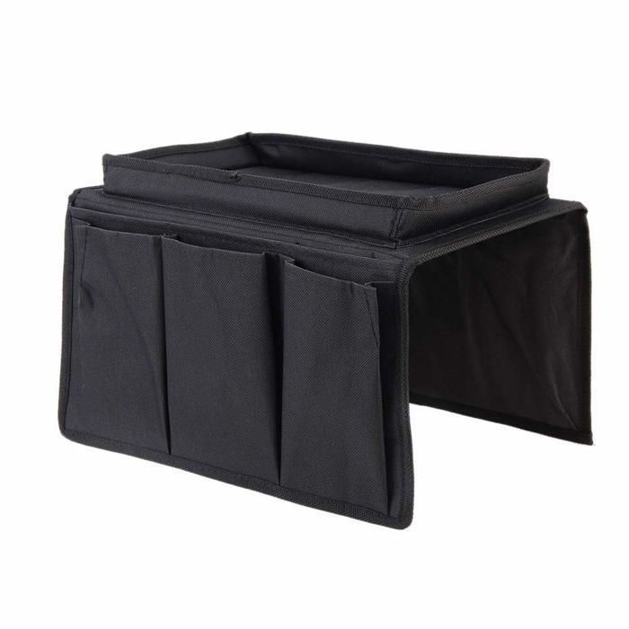 Organisateur daccoudoir de canapé support de télécommande de canapé agenda en tissu Oxford avec plateau porte-gobelet pour