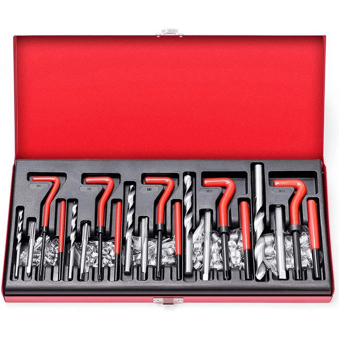 Kit réparation filets 131 pièces métrique M5/M6/M8/M10/M12 coffret rangement organisé outils réparation moteur automobile