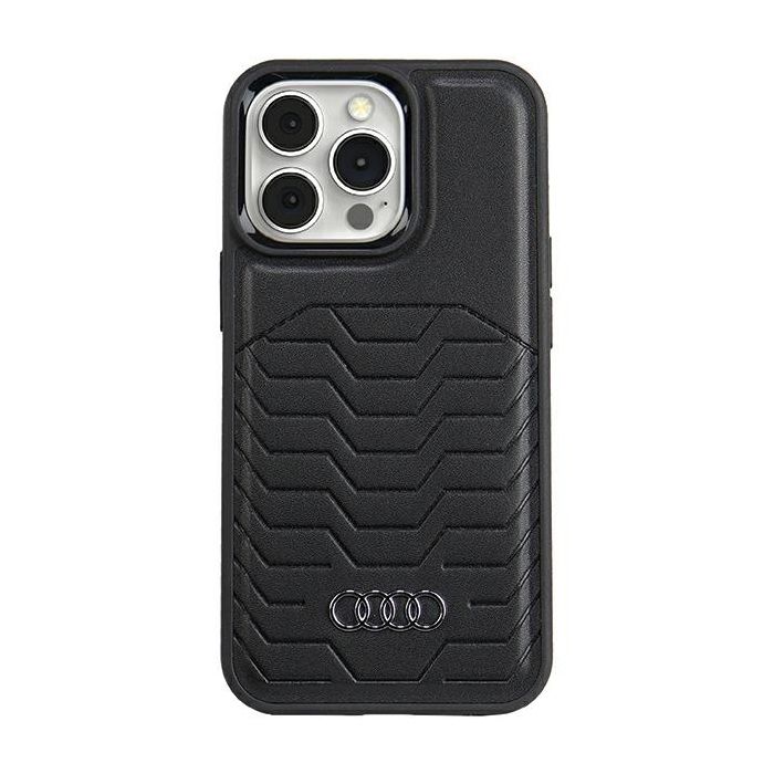 Coque MagSafe - AUDI - iPhone 13 Pro Max - Cuir synthétique - Compatible MagSafe - Noir