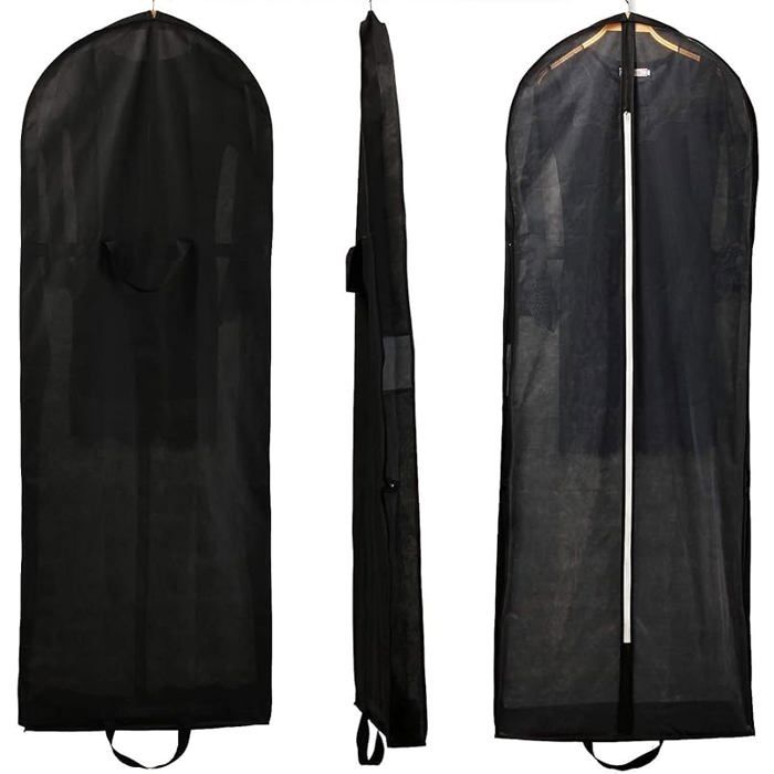 Pliable Housse de Protection Respirante 149 cm pour Vêtements et Robes de Mariée Robes De Soirée Robes Noir HOUSSE DE RANGEMENT