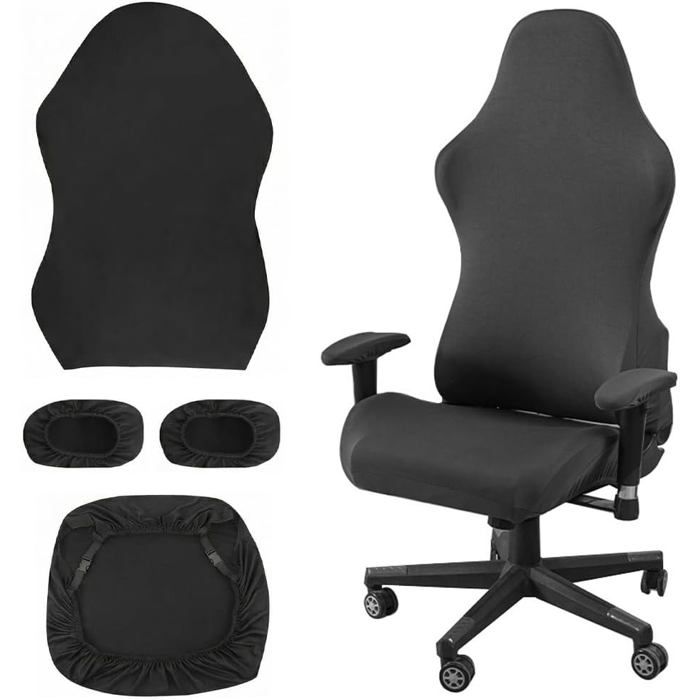 Housses de Chaise de Bureau 4 PCS Housse Fauteuil Bureau Housse Chaise Gaming avec Accoudoir Housse de Fauteuil Rotatif Extensible