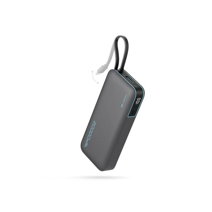 45W Batterie Externe 20000mAh Power Bank Batterie Externe Charge Rapide avec Cable Intégré USB C