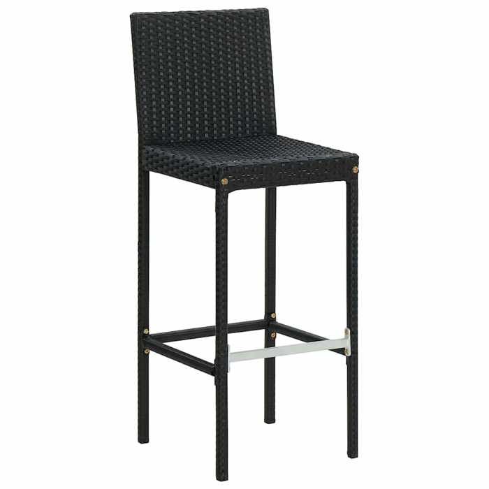 Elégance-Chic Tabourets de bar de jardin et coussins - lot de 2 - résine tressée - 40 x 44 x 108 cm - Chaise de terrasse_001154188