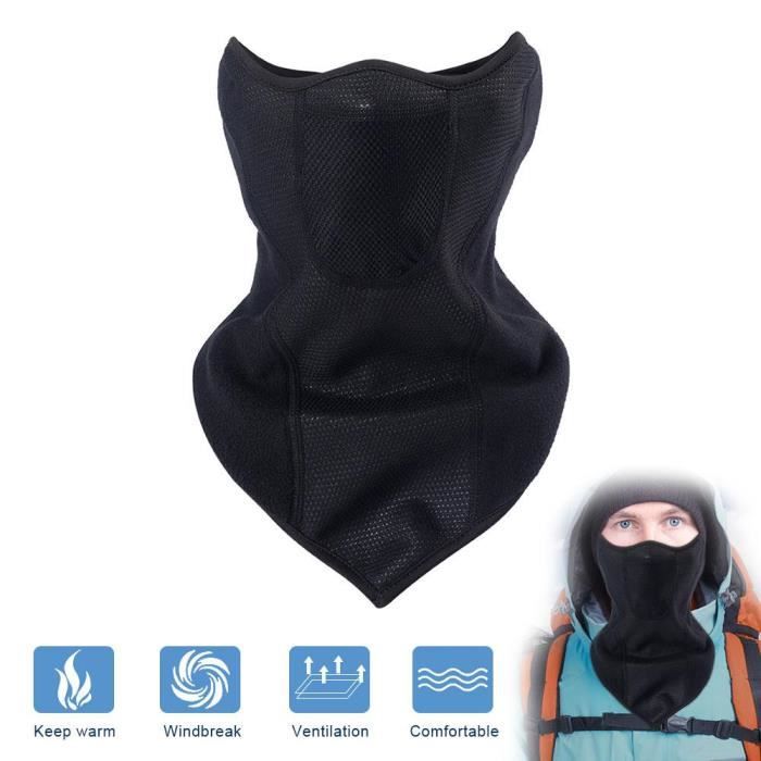 Cagoule Coupe-vent Thermique Pour Moto, Ski, Running - Taille Unique - Noir