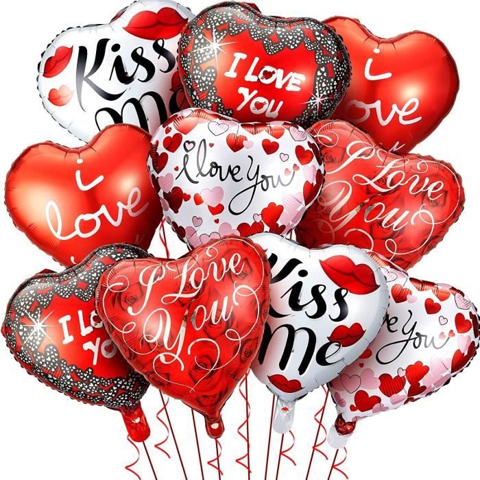 Bouquet de ballons Saint-Valentin I Love us personnalisé coeur