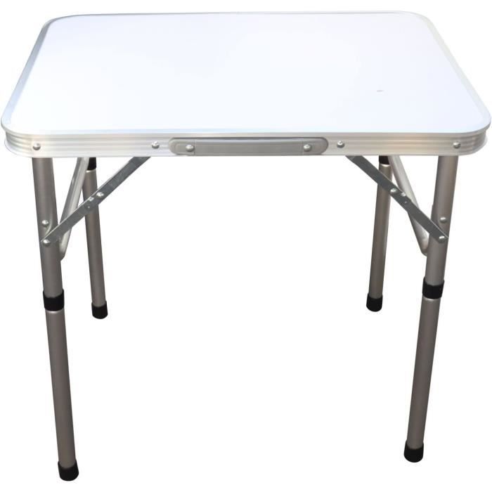 Table de Camping en Aluminium avec Sac de Transport 120 × 68.5 cm pour 4-6 Personnes