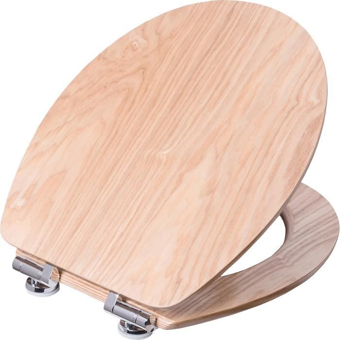 Cornat Ligna Plus Abattant de WC en bois véritable de haute qualité, avec assise confortable, aspect bois élégant parfaitement assorti à toutes les salles de bain, siège de WC, KSLIGBSC